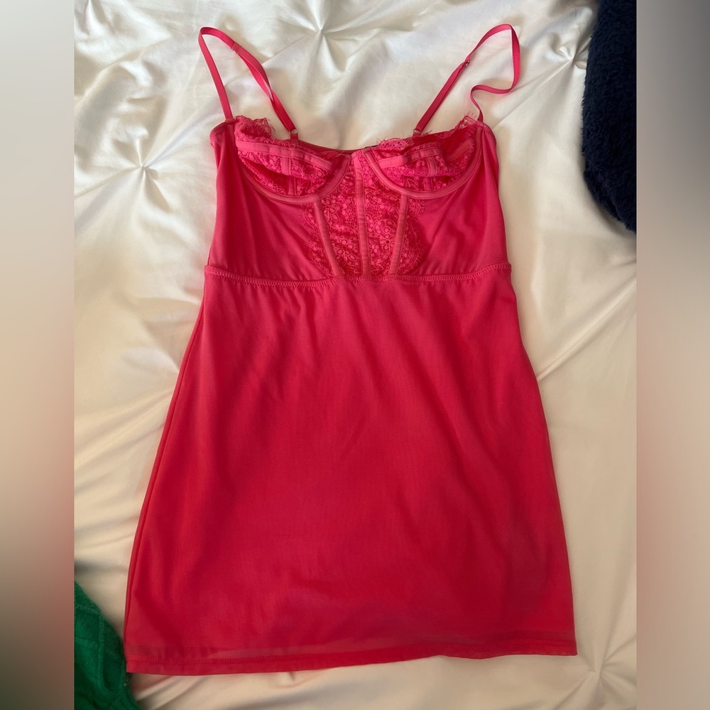 Pink urban outfitters corset dress. Size s. Flattering on. Worn 1x.